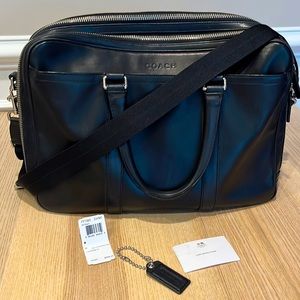 Coach Lexington Commuter Black Leather Briefcase